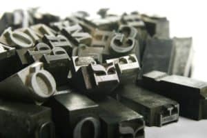 Close up of typewriter keys