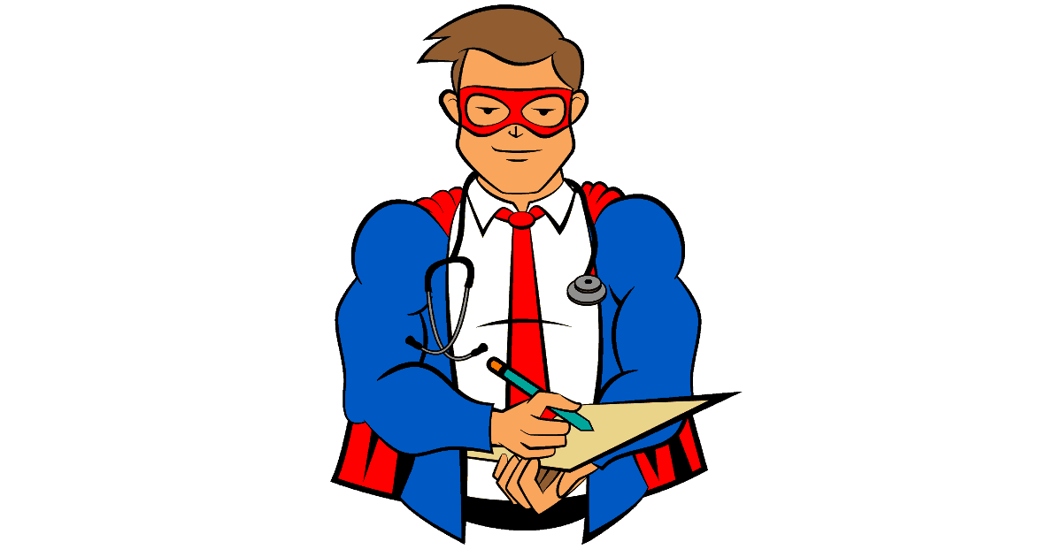 Blog Fixer mascot writing on a clipboard.