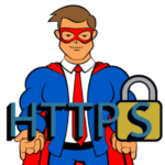 The Blog Fixer mascot holding a logo for secure HTTPS