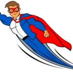 The Blog Fixer mascot flying